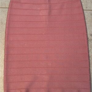 bebe Pink Ribbed Bandage Pencil Skirt